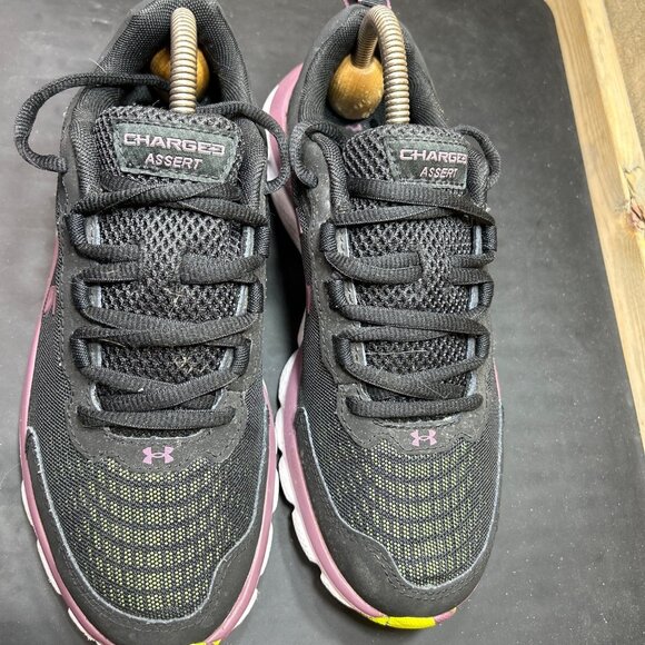 Under Armour Charged Assert 9 Womens Low Top Athletic Shoes Black/Lilac Size 7.5 - Picture 3 of 8